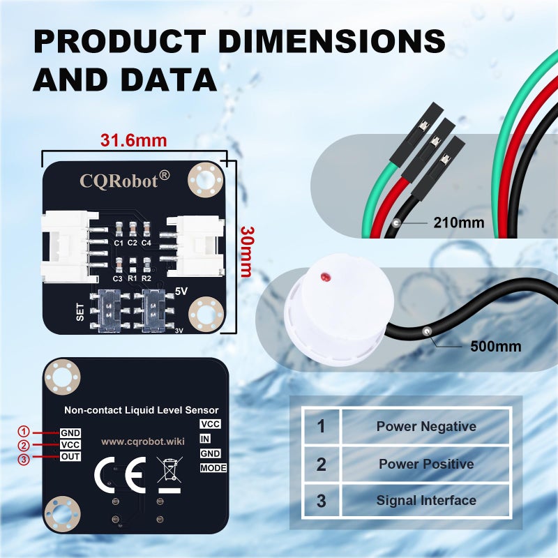 CQRobot Non-Contact Water/Liquid Level Sensor Compatible with Arduino, Raspberry Pi and Other Motherboards. for Industrial Production, Aquarium, Chemical Solution, Agriculture, Gardening, etc. - Image 5